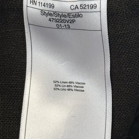 Roxy Oceanside Beach Pant Linen Blend Black Lounge Pants Womens Size Small Flowy - Picture 13 of 13